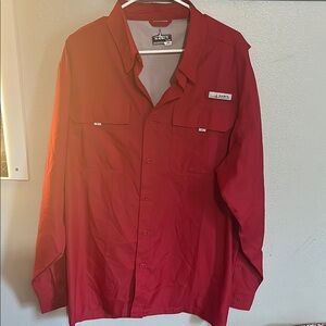Red Lightweight Shirt Jacket Casual Design